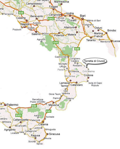 Strassenkarte Italien Kalabrien